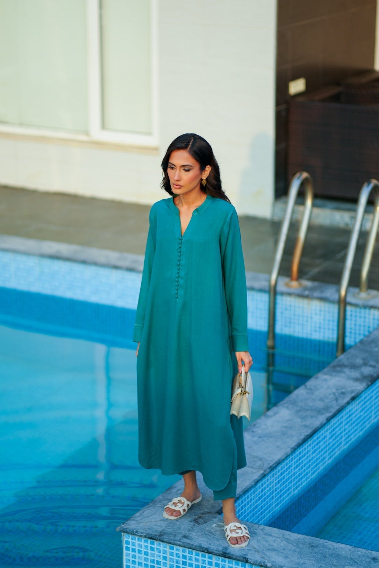 Teal Karandi Coord