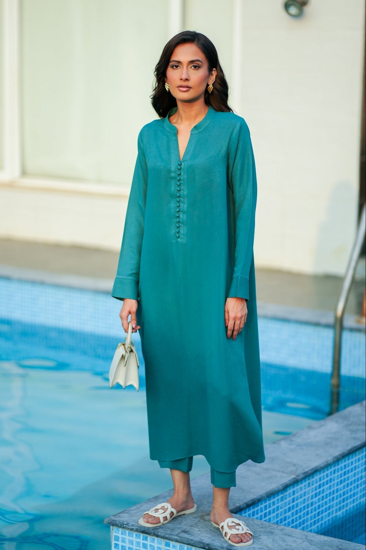 Teal Karandi Coord